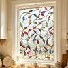 Buntglas Fensterfolie Regenbogen Floral Fenster Sichtschutzfolie Dekorativ Sonnenschutz Statisch Haftende Glasfolie für Haus Tür Fenster