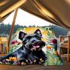 1pc Floral Dog Print Outdoor Soft Polyester Flannel Throw Blanket Versatile for All Seasons , Soft , Cozy , Warm All Season Quilted Throw ,