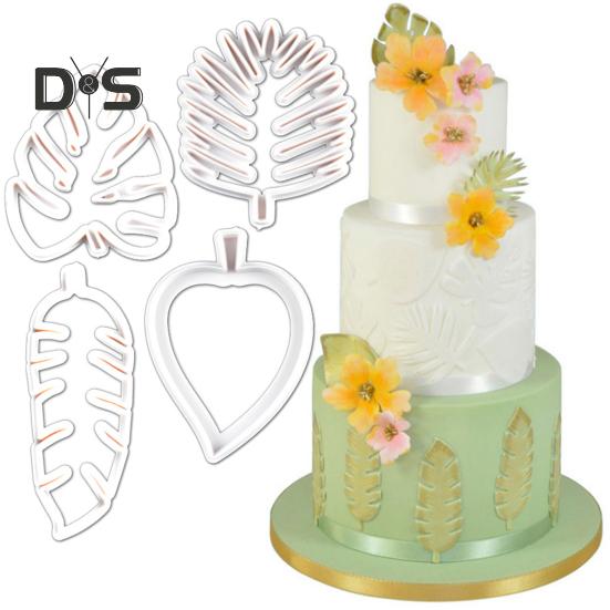 4ks dortové formy Tvar listu Tvar listu Potřeby pro kutily Plastové zdobení sušenek Vykrajovátka na sušenky