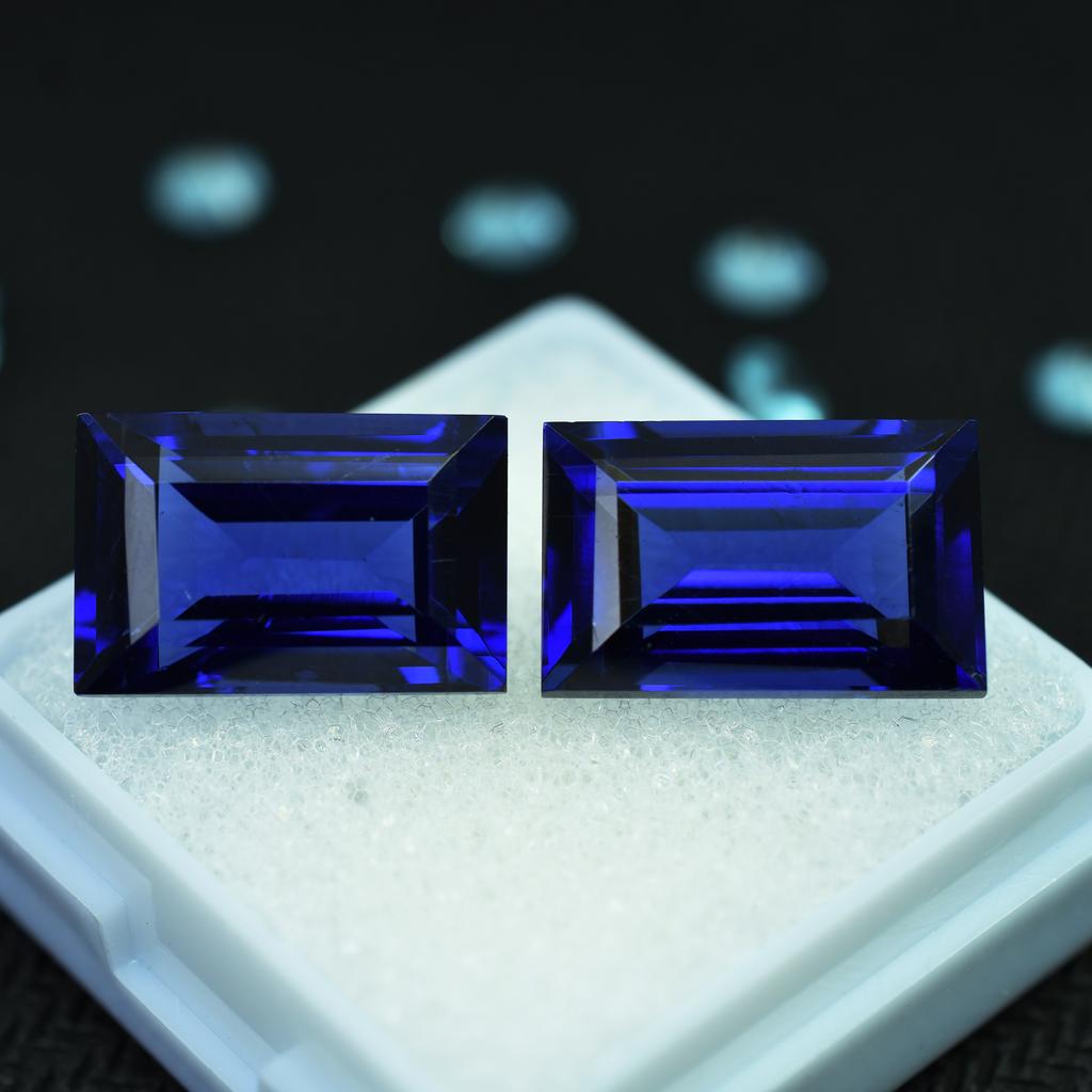 20 Ct Natural Making Jewelry Blue Sapphire Emerald Cut Certified Loose Gemstones