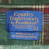 Country Traditionals by PENDLETON 90s Made In USA Old Check Pattern Five-quarter Sleeve Button Down Shirt Men's Used