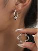 1pair Fashionable & Sweet Geometric Quatrefoil Flower Hollow Stud Earrings, Suitable for Daily Wear Jewelry Gift