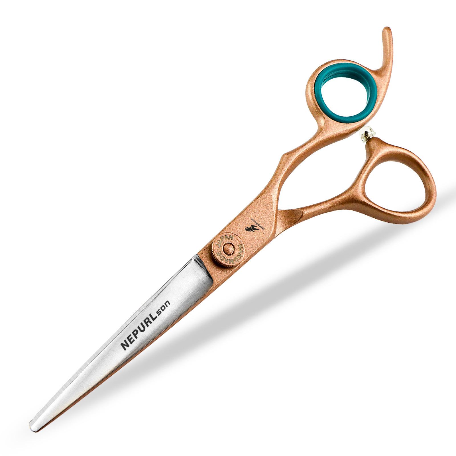 6.0 inch Napson Semi-Gold Hairdressing Scissors - Straight, Serrated, and Thinning Shears