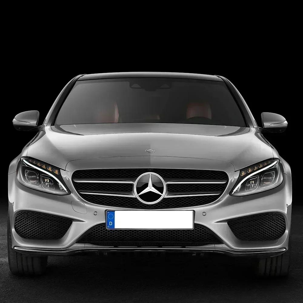 Car Sticker New 2025 For Mercedes Benz 1Pc Car Front Grille Star Logo Badge Mirror Bottom 3D ABS Logo for Mercedes-Benz W205 W17