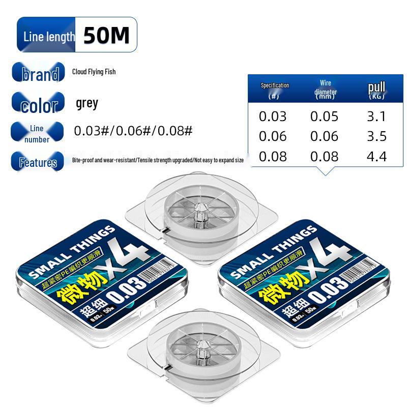 Mikro PE Dyneema Vlasec: Odolné proti opotřebení, Super jemné, Pletené pro rybářské náčiní