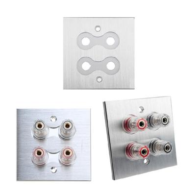 Socket Plate with Binding Post Inset Wall Plate Audio Surround Sound