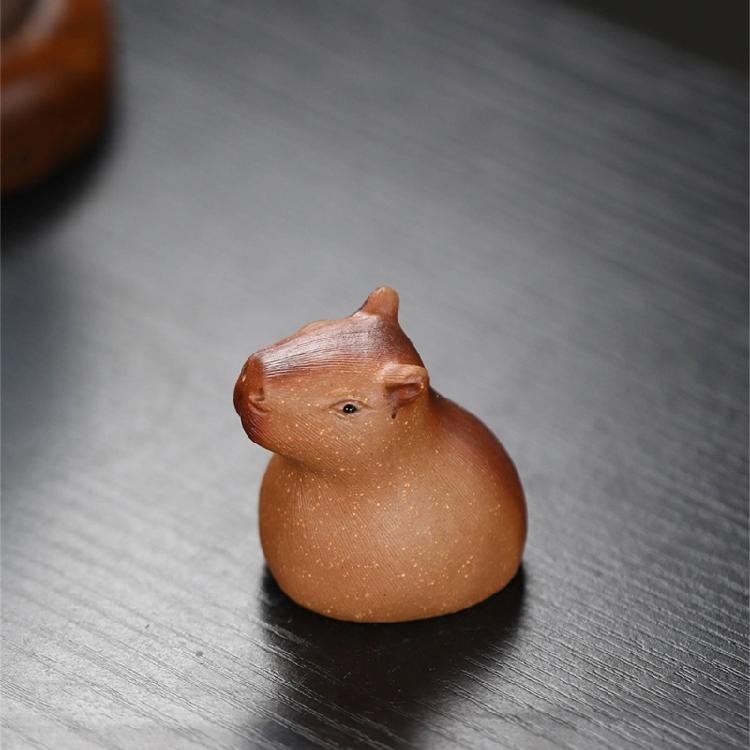 Cute Capybara Ornament Table Figure Distinctive Clay Capybara for Collector