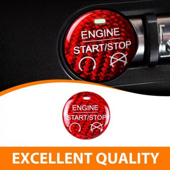 Carbon Fiber Engine Start Stop Button Switch Cover Trim For Ford Mustang 2015+