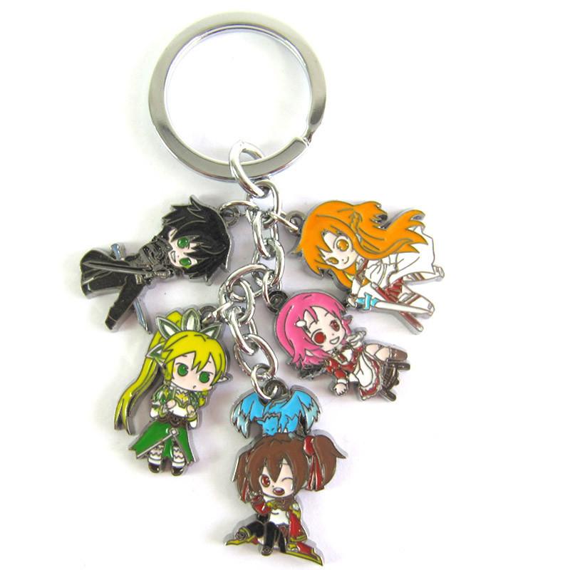 Llavero colgante de metal del anime Sword Art Online, Asuna, Kirito, Yui, llavero para coche, mochila, accesorios de decoración, regalo, juguete
