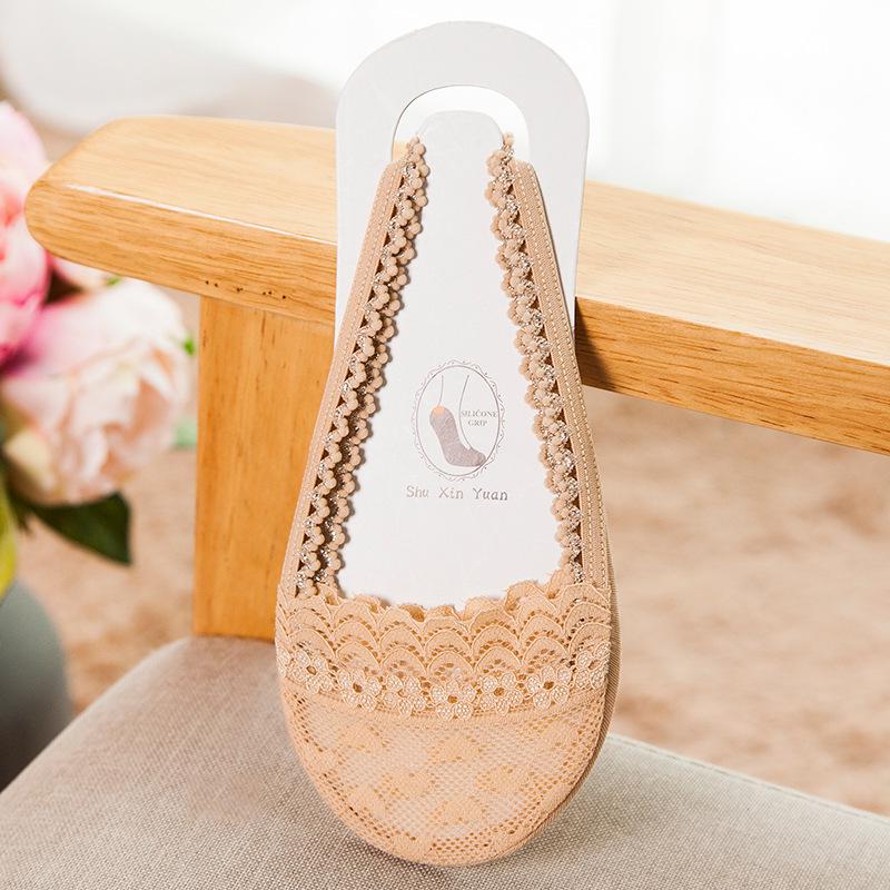 2021 Women's No-Slip Thin Lace Ankle Socks - Invisible Low-Cut Half-Foot Design for Summer