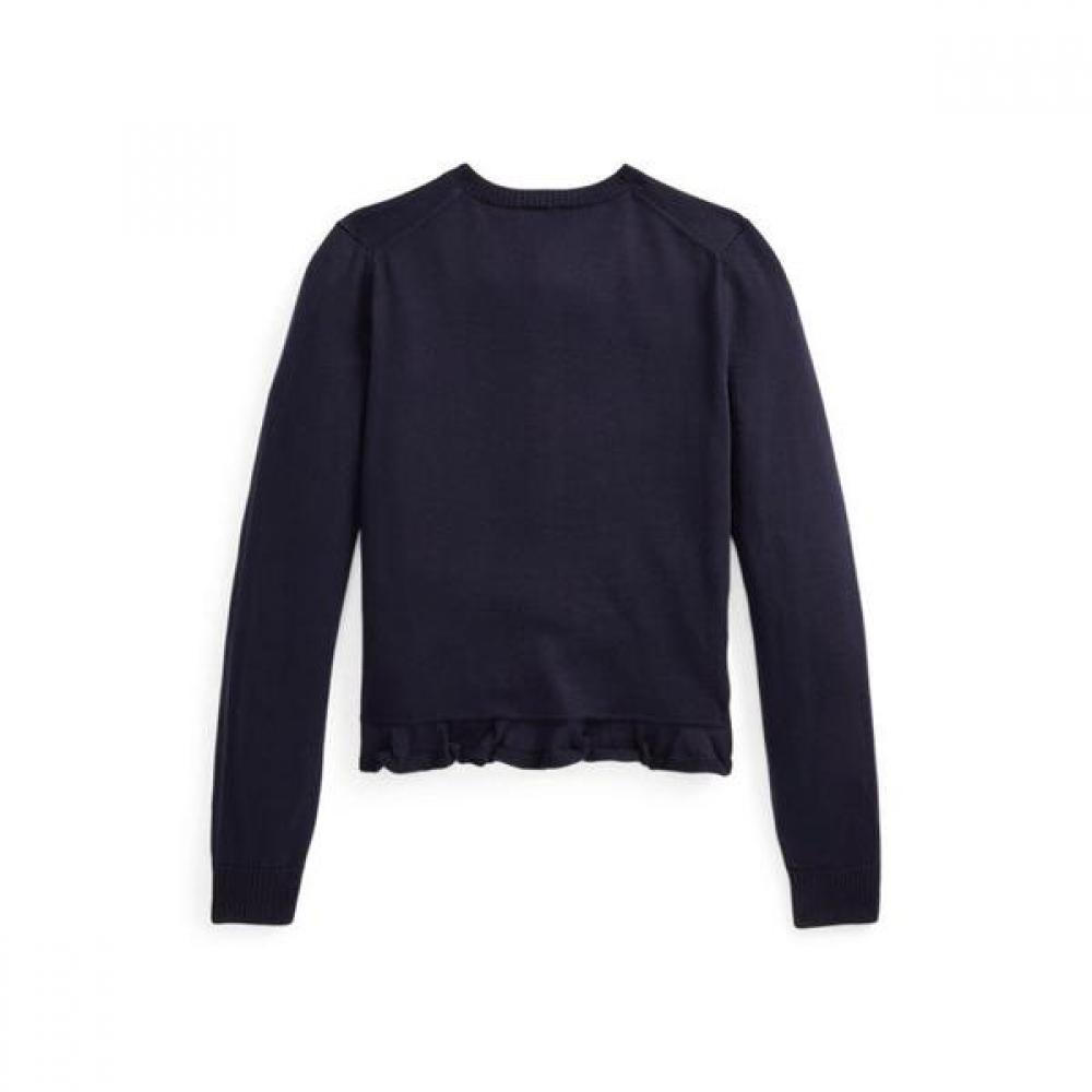 Polo Kids Girls Peplum Hem Cotton Cardigan 7 16 Cwposweg6820233410