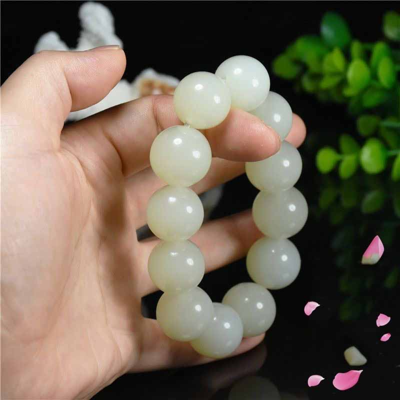 Bracciale in Giada Verde Stile Cinese | Perline di Cristallo Curativo Naturale Gioiello Spirituale Regalo per Donne