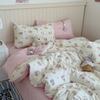 2026 Korean Cartoon Student Cotton 40TC Duvet Cover Set Ins Style Bedding
