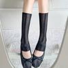 Japanese sweet hollow tube socks children spring and summer twist princess lace leg cover white hollow socks fishing net socks