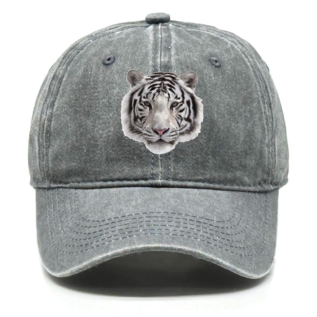 Tiger Head Print Adjustable Caps HD Animal Heads Man's Cap Casual Vintage-Inspired Snapback Baseball Hat One Size Fits All