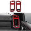 Car Air Vent Outlet Decals for -2025 Dodge Ram 1500 2500 3500 Accessories Carbon Fiber Stickers, Black Red