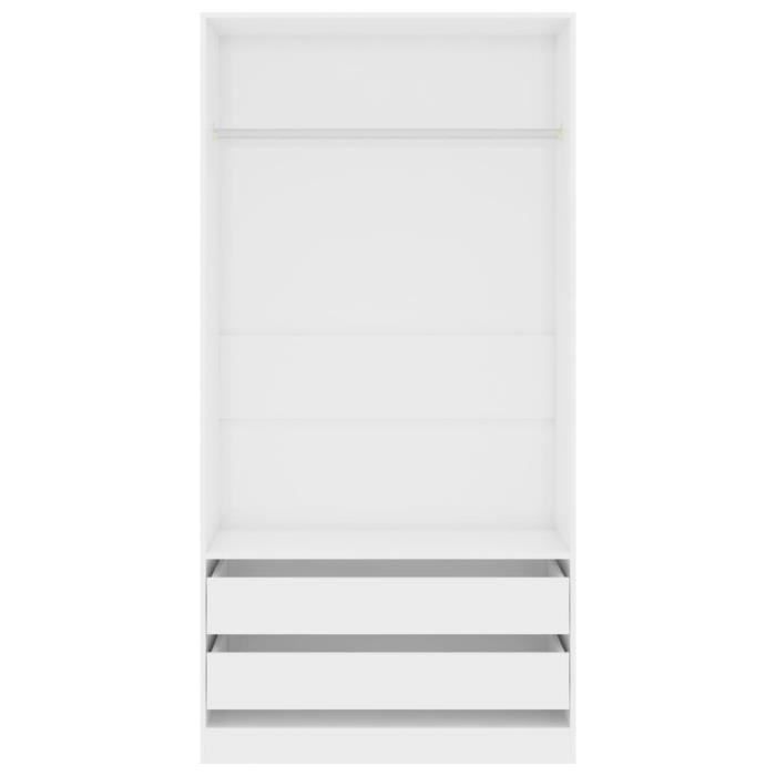 VidaXL Wardrobe High Gloss White 100x50x200 Cm Engineered Wood 800609