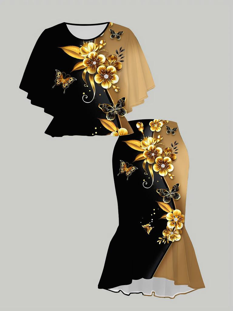 3D Printed Classical Totem Women's Print, Fashionable Large-sized, Elegant, Versatile for All Seasons. T-shirt, Skirt and Set