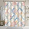Pastel Diamond Shower Curtain - Soft Colors, Vintage Watercolor, 70.8X70.8 Inches, 12 Hooks, Polyester, Machine Washable