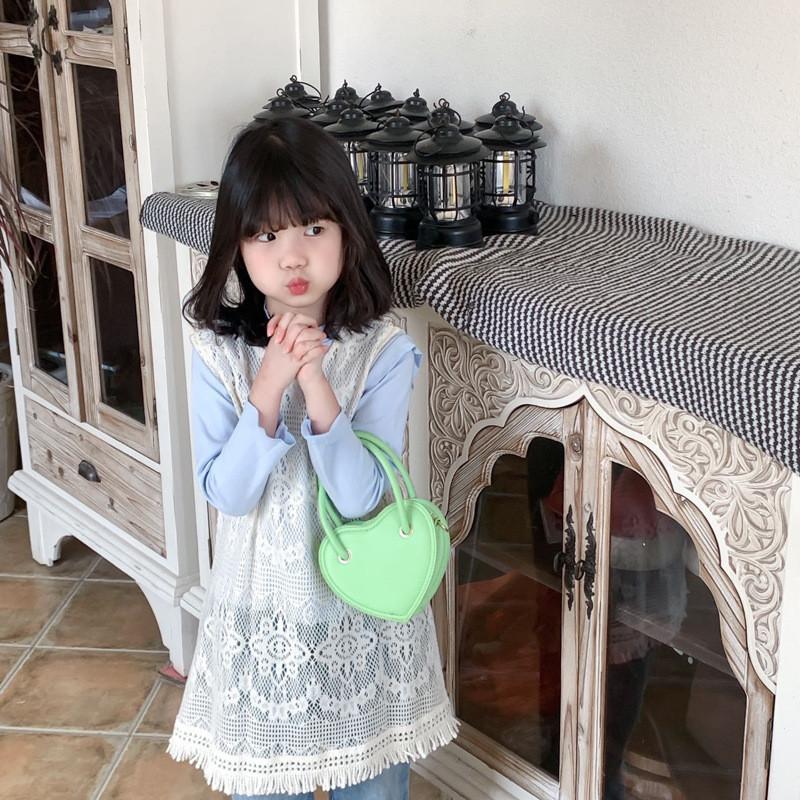 Adorable Mini Pu Heart Design Children's Shoulder Bag For Boys And Girls Fashionable Everyday Use