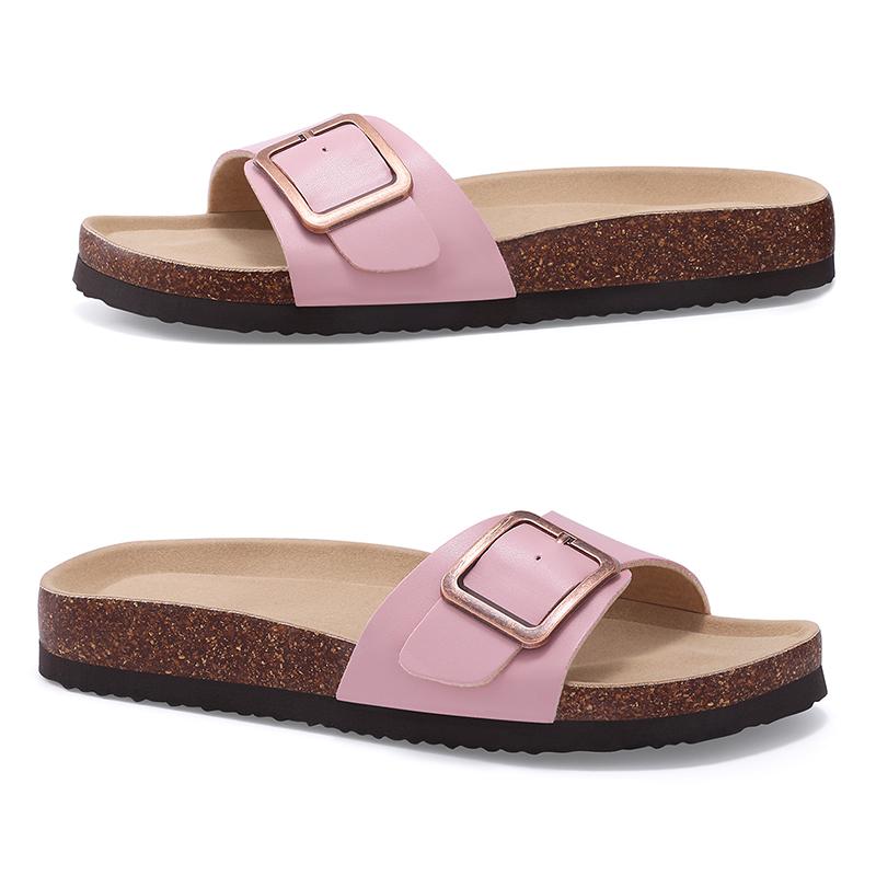 Fashion Kidmi Women Sllippers Fashion PVC Material Indoor Slippers With Metal Buckle Comfortable Beach Slippers Breathable Women Sandals