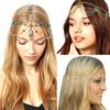 Indian Boho Beads Cross Pendant Bride Head Chain Headband Headpiece Jewelry