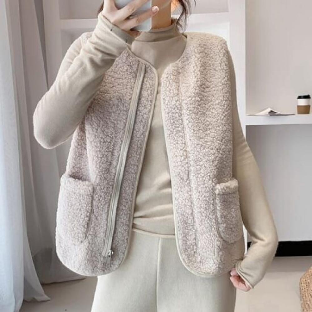 NaVaVa Women Fleece V Neck Vest Nc463