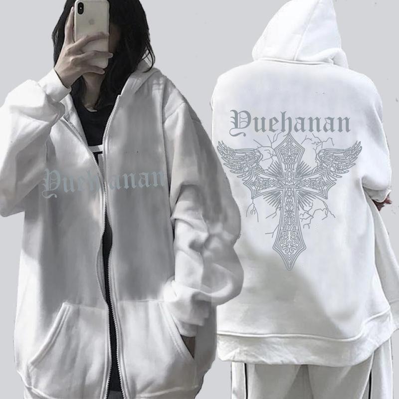 Весенне-осенняя повседневная толстовка на молнии в стиле ретро с вышивкой крестом L