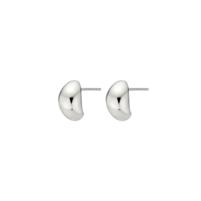 NORMALLEE [White Gold] Round Shell Earrings