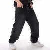 Moda męska Luźne długie spodnie Hip Hop Jean Pant Spodnie w stylu ulicznym Plus rozmiar 30-46