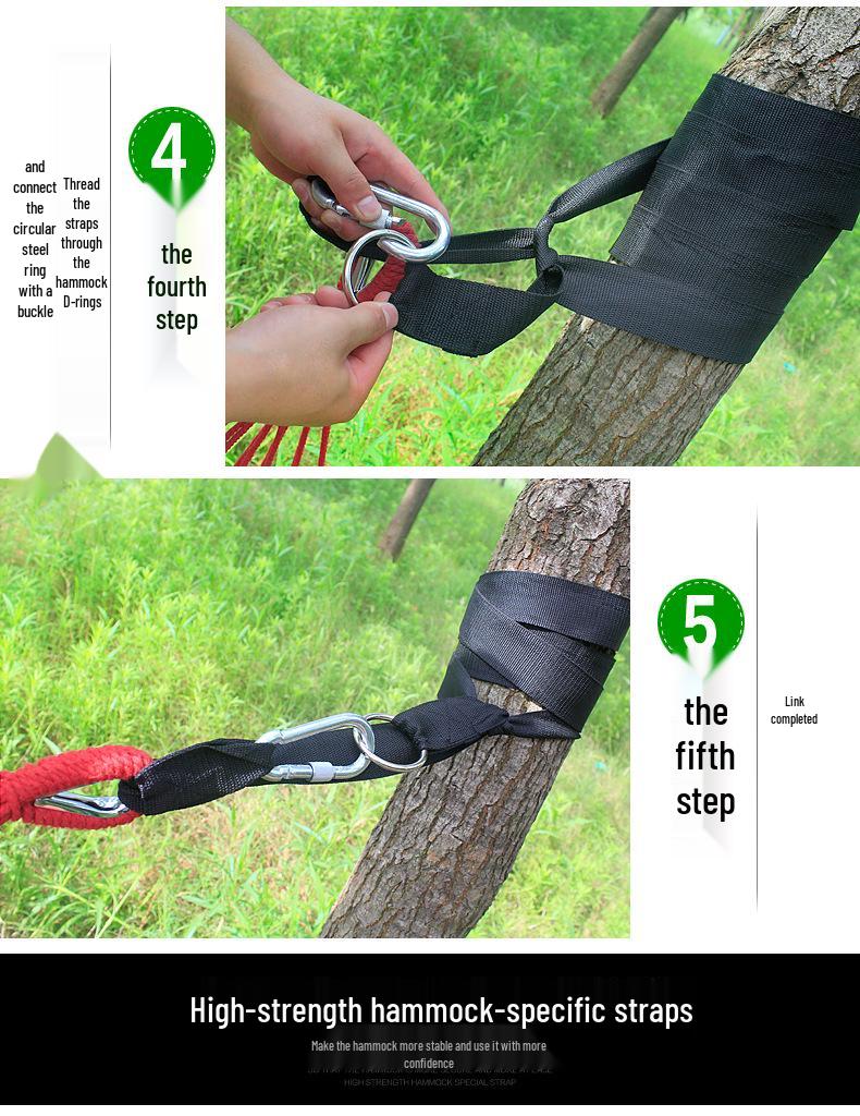 Outdoor Hammock Tree Tie Rope with Buckle - Swing Accessories