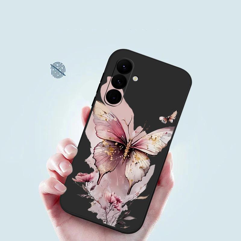 Butterfly Lanyard Case For Samsung Galaxy S24 S25 Ultra S23 S22 Ultra S21 S20 FE A14 A34 A15 A35 A52 A53 A54 A55 5G A16 A36 A56 Cover