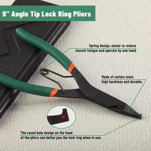 LEONTOOL Locking Ring Pliers, C-Ring Pliers, Circlip Pliers, Straight, Non-Slip, for Installation and Removal, Automotive Maintenance Tools, Precision