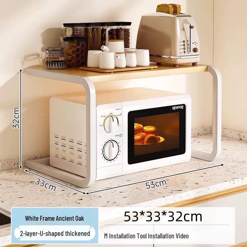 Raft de blat de bucătărie cu strat dublu pentru cuptor cu microunde și orezar