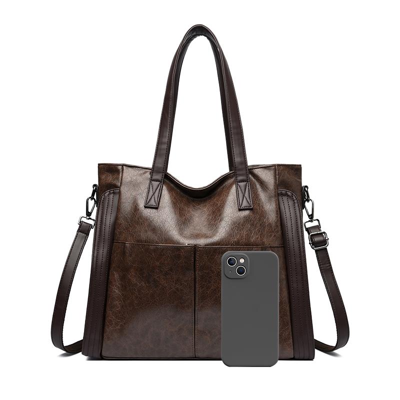 Retro Women Shoulder Bag New Large Capacity Handbags Soft Leather Crossbody Bag Ladies Bucket Bags