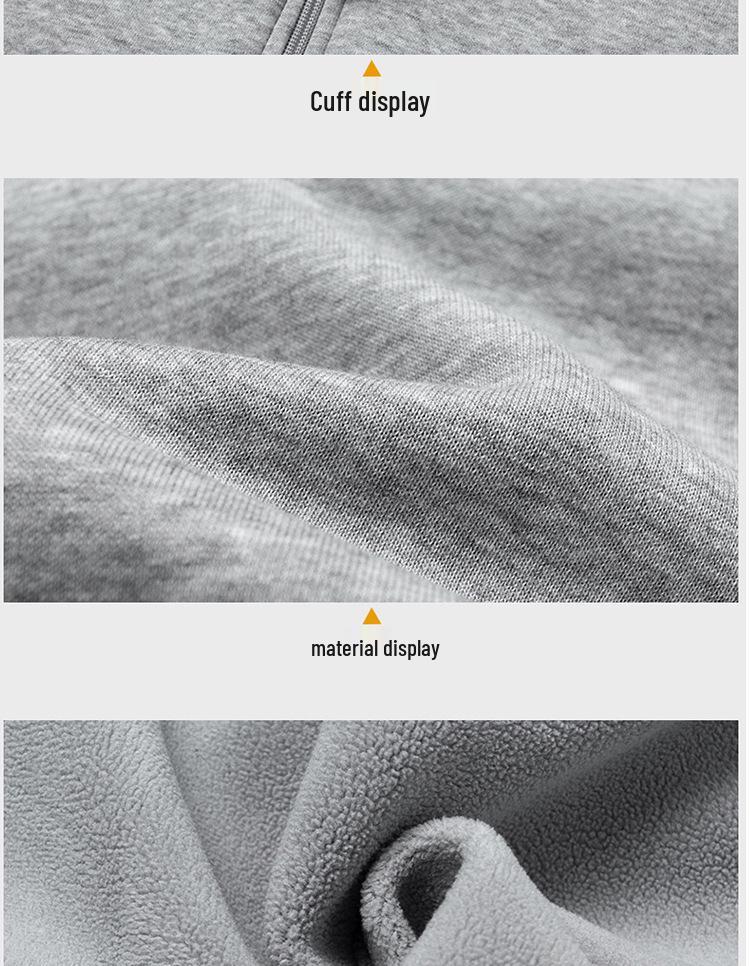 Men's Plus Size Fleece-Lined Stand Collar Cardigan Jacket - Thick, Loose, Casual, Versatile Winter Sweatshirt