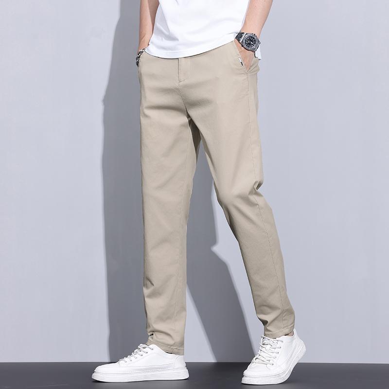 

Весна 2025 г. Мужские узкие повседневные бежевые длинные брюки в деловом стиле 31 хаки
