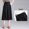 Ice Silk High-Waist Wide-Leg Cropped Pants – Summer 2025 Korean-Style Casual Loose Skirt Pants for Women