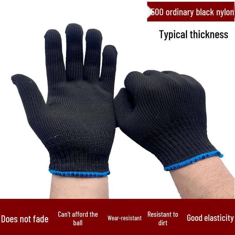 Durable White Nylon Cotton Work Gloves for Laborers