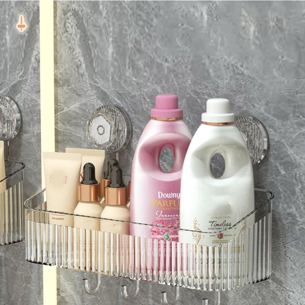 Punch Free Shower Storage Rack Organizer Bathroom Shower Basket Suction Cup Shelf  Home