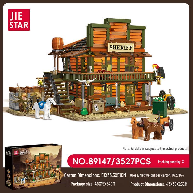 Jie Xing 89147 Sheriff s Office Building Blocks Model - Children s Educational Toy