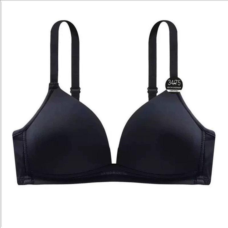 Simple Triangular Cup Deep V Seamless Bra Ladies' Small Breasts Gathered Together Smooth Surface Without Steel Ring Lightweight Bra