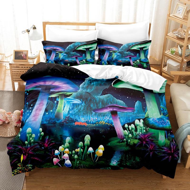 3D Digital Printing Kit Home Textile Quilt Cover Bed Sheet Bedding Three-Piece Set