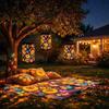 Solar Sunflower Garden Lantern Metal Outdoor Hanging Light Waterproof Energy-Saving Tabletop Light for Patio Pathway Decor