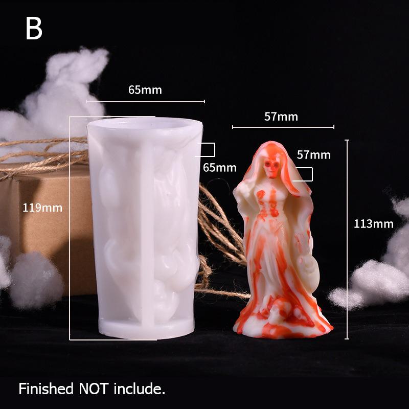 Halloween DIY Craft Silicone Ghost Bride Groom Candle Mold Mould Resin Molds