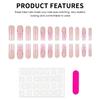 24PCS Sweet Pink Long Fake Nails with White Tip Chip-Proof Smudge-Proof Fake Nails for Women and Girl Nail Salon