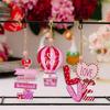 9Pcs Valentine Hangings Wood Holiday Decoration Love Flower Valentine Ornaments Valentine'S Day Decorative Love Envelope Pendant