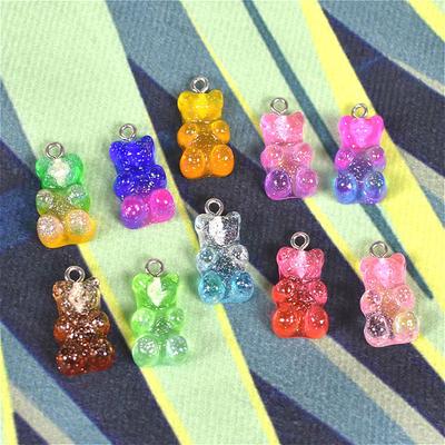 Earrings Necklace Making Cartoon Resin Gummy Bear Pendant Charms DIY Decoration Jewelry Findings