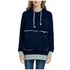 Fashion Women's Solid Big Pocket Long Sleeves Hooded Sweatshirt Blouse Tops