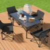 Portable Outdoor Folding Table and Chairs Set - Compact Egg Roll Design for Camping and Picnics